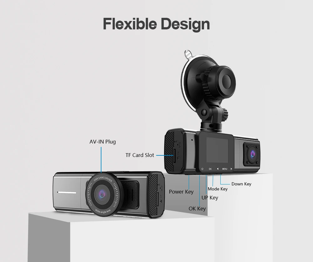 

Dash Cam 1.5 Inch Mini Car Dvr Front+Inside 1080P Camera Registrator With 720P Rear View Camera FHD 3 Lens Car Camera