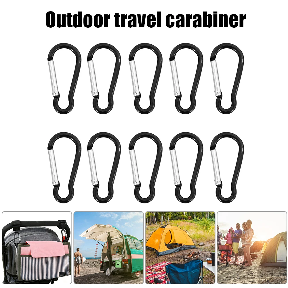 

10pcs Practical Travel Backpack Carabiner Outdoor Hiking Camping Clip Spring Hanging Holder Aluminum Clip Hook Buckle
