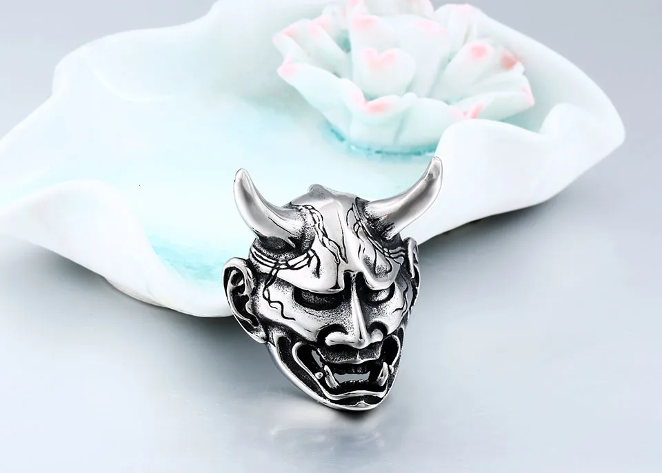 BEIERStainless steel Evil Oni Noh Hannya ожерелье с подвеской-маской, кошелек, соединитель, Очаровательная цепочка,, подарок на Хэллоуин, BP8-382