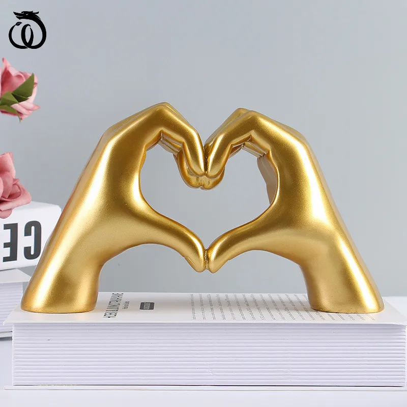 

Скандинавская художественная скульптура с жестами любви, декоративные изделия из смолы, ручные фигурки с абстрактным сердцем, украшение дл...