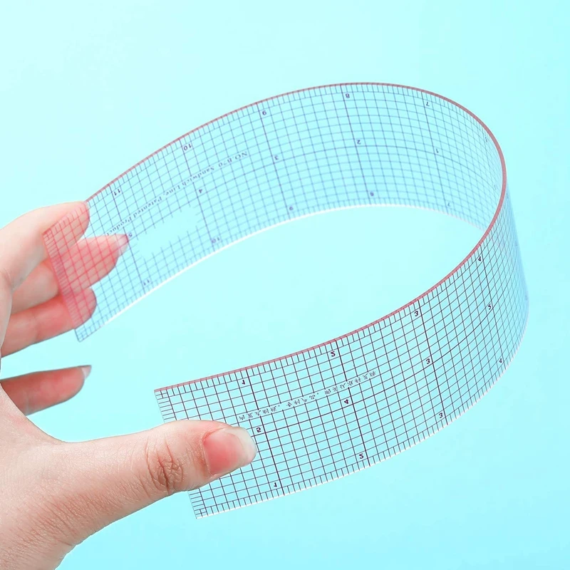 

6 Pcs Beveled Transparent Ruler Plastic French Metric Ruler Sewing Rulers Measuring Tool Ruler Set for Clothes Design