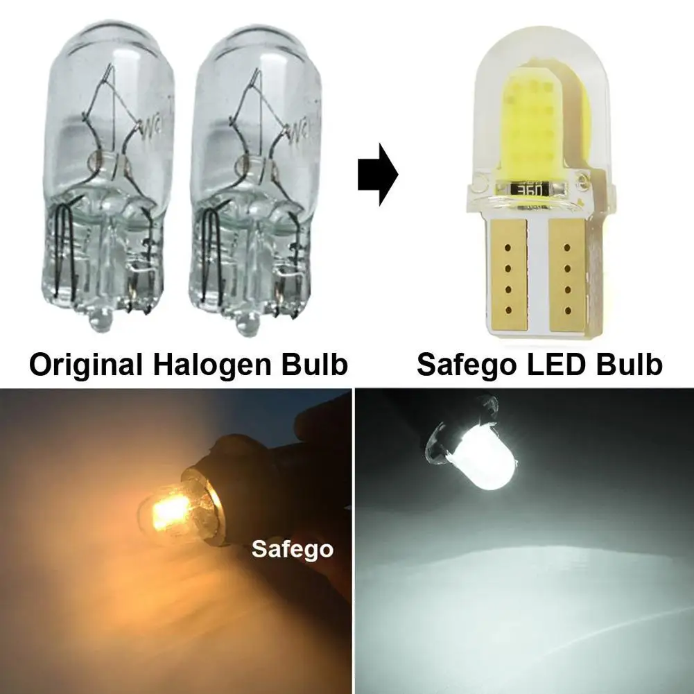 10 шт. светодиодный W5W T10 194 168 COB 8SMD светильник для парковки авто клинообразный