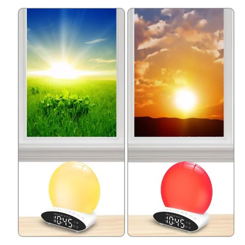 Светодиодный ночсветильник с цифровой проекцией 7 цветов будильник имитацией