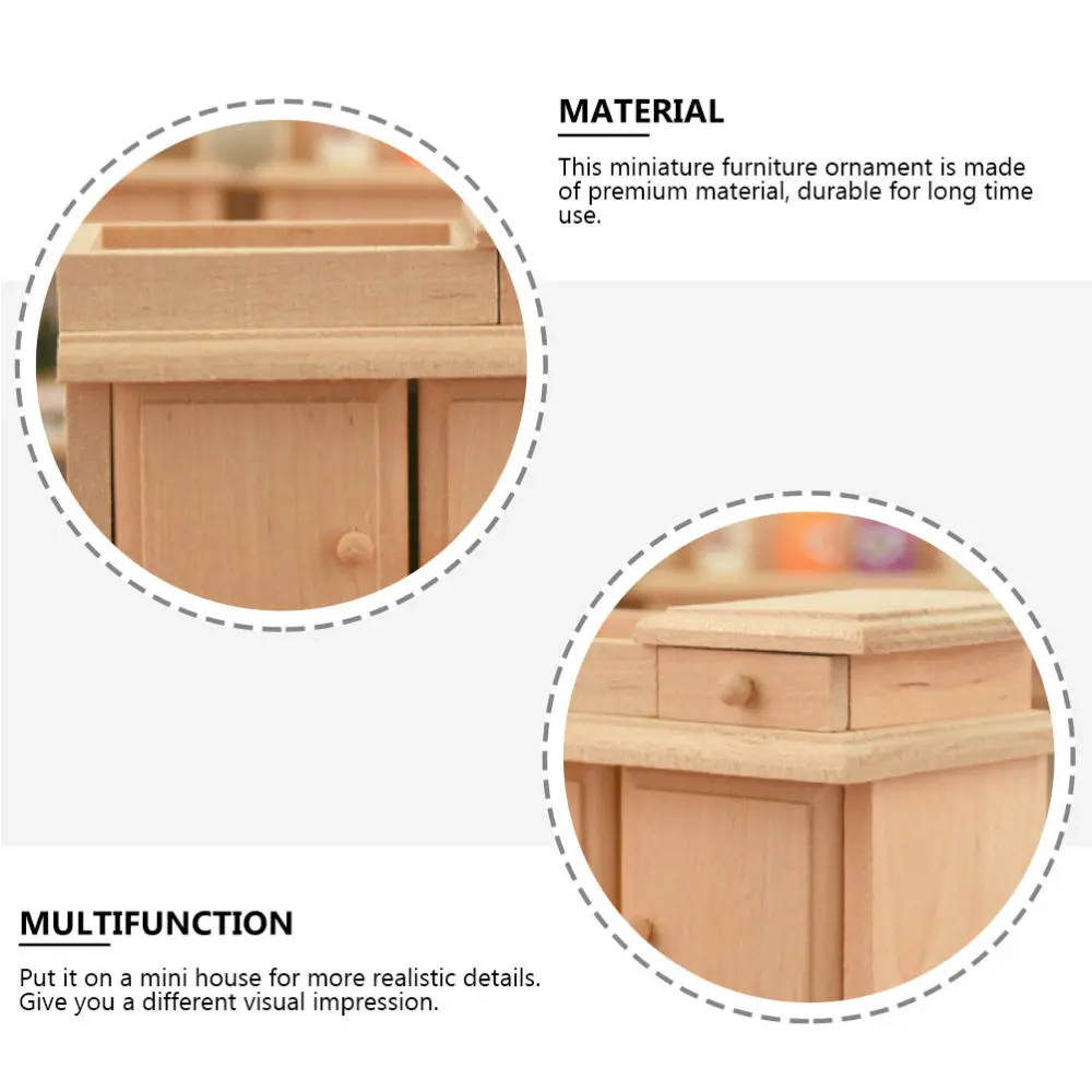 

1Pc Washstand Model Adornment Wooden DIY Mini Furniture Landscape Decor