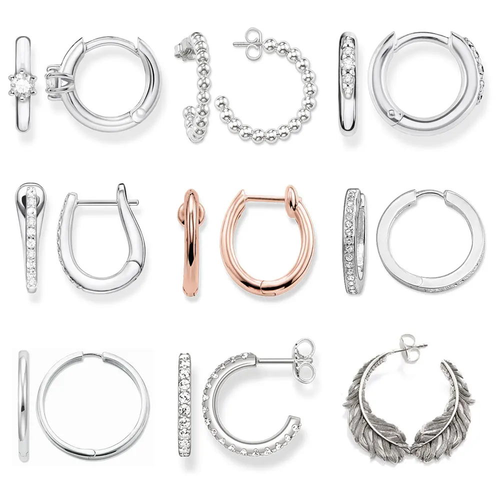 Creole Dots Beads Hoop Earrings for Women 925 Silver Fashion Bohemia High Quality Round Ear Jewelry Accessories Gifts Wholesale