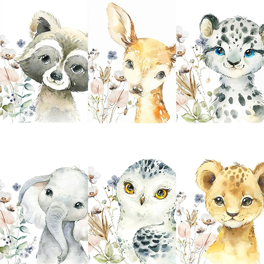 

Набор для рисования по номерам на холсте «Лев, слон, Енот»