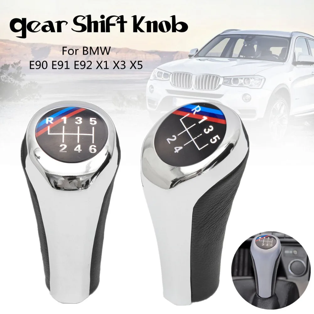 Автомобиль 5 Скорость 6 из искусственной кожи хромированный ручной Шестерни