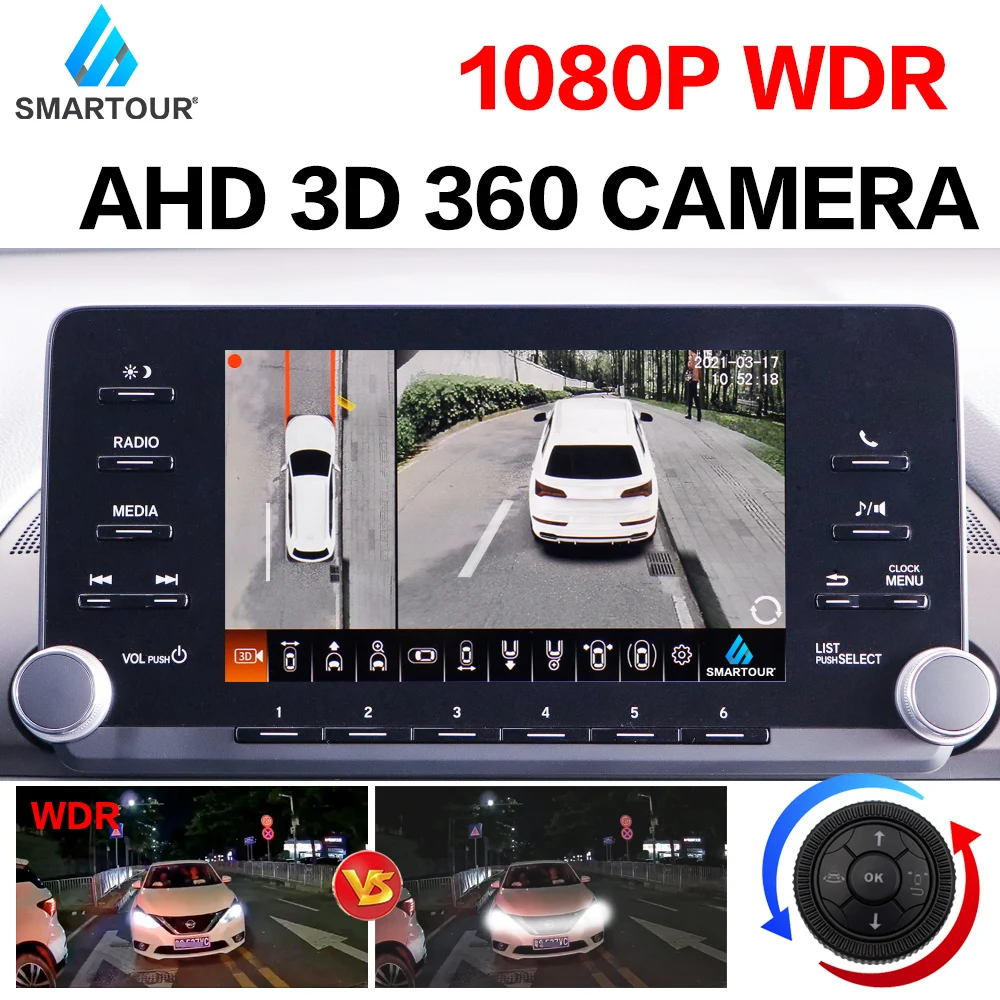 

Super 3D Panoramic Camera 360 Degree SUV Car Bird Eye Surround View Parking Monitor DVR System AHD VGA HDMI Output Support WDR