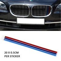 new 3 x m colored stripe car sticker grille decal fits for bmw auto parts reflective decal decoration portable car accessories