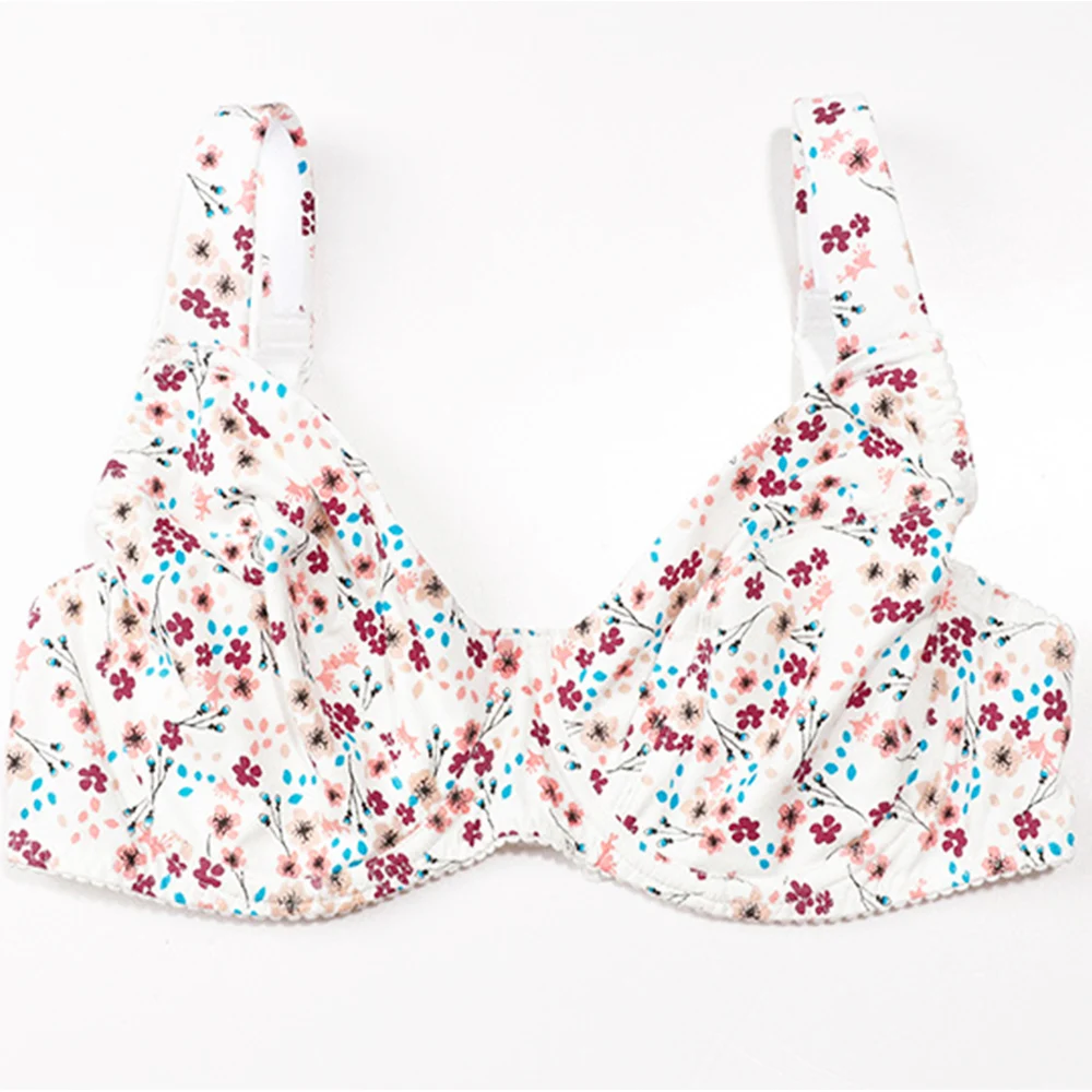 Plus Size Womens Bras Full Coverage Brassiere Underwire Printing Large Lingerie Non Padded Sexy Underwear BH Tops B C D E F G