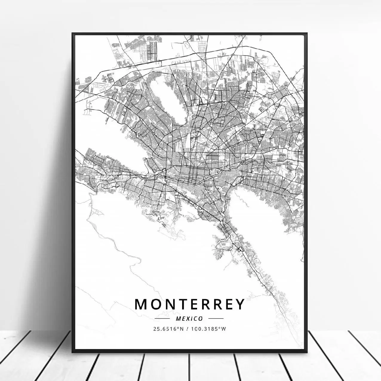Monterrey Reynosa Mexicali Lopez Mateos Puebla City Zapopan Мексика карта постер|Рисование и каллиграфия| |