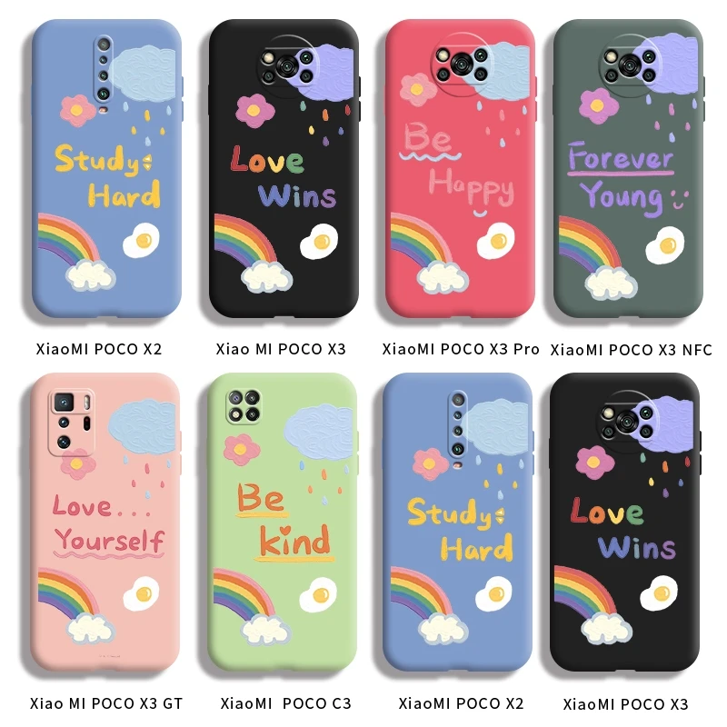 

For MI POCO X2 POCO X3 POCO X3 Pro POCO X3 NFC POCO X3 GT POCO C3 Casing with shockproof soft thin Back Cover case