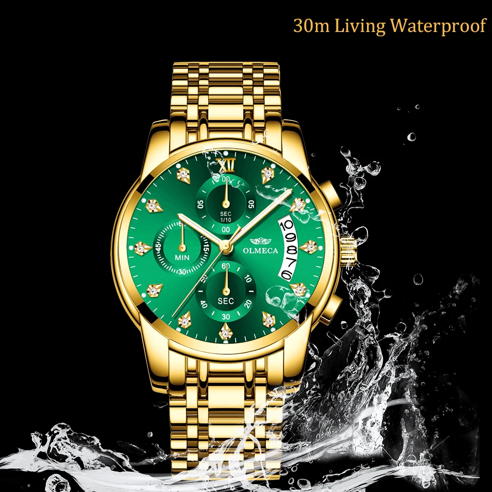 

OLMECA Fashion Clock Military Watch Chronograph Waterproof Watches Wrist Watches for Men Classic Steel Relogio Masculino Watch