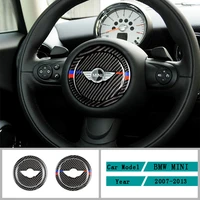 carbon fiber car accessories interior steering wheel decoration decals cover trim stickers for mini r55 r56 r60 r61 2007 2013