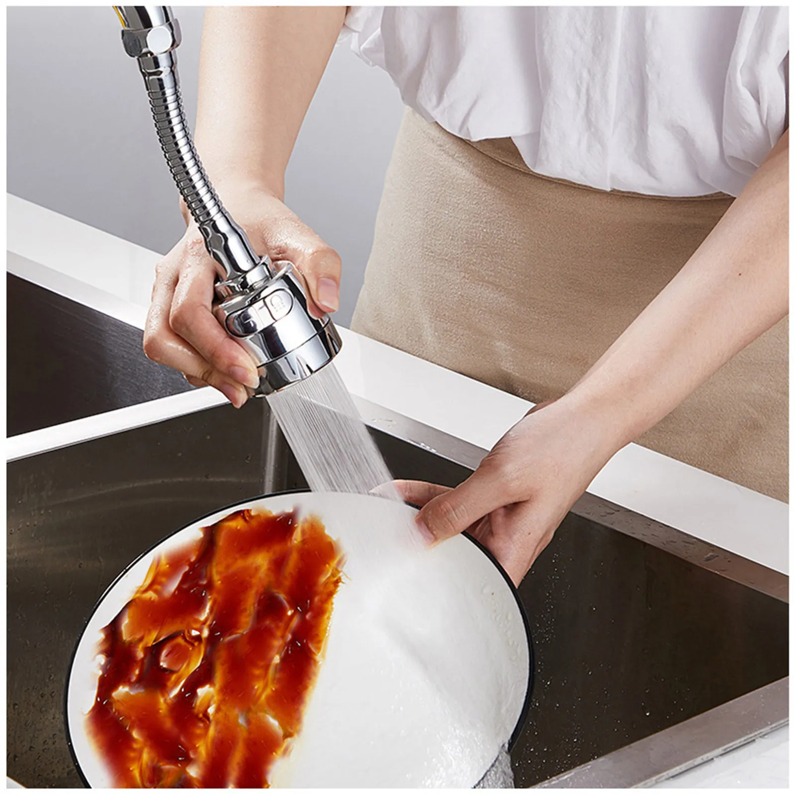 

New Faucet Aerator Extender Sink Faucet Anti-Splash 360 Degree Rotary Tap Head Sprayer Replacement For Kitchen