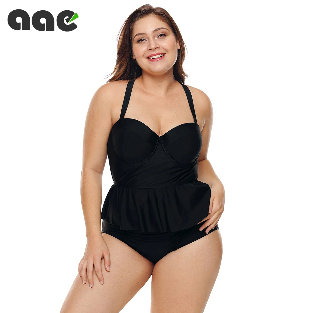 

2020 Sexy Two Piece Plus Size Swimwear Women Tankini Swimsuits High Waist Swimsuit Large Size Bathing Suits Skirt Swimming Suit