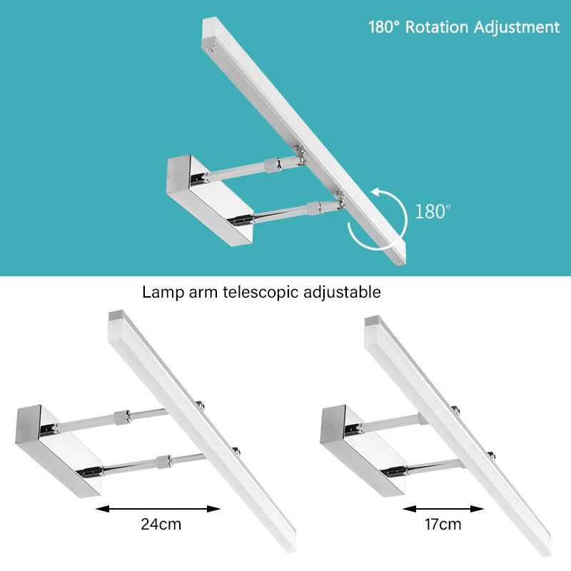 Светодиодный настенный светильник для ванной комнаты лампа зеркала теплый