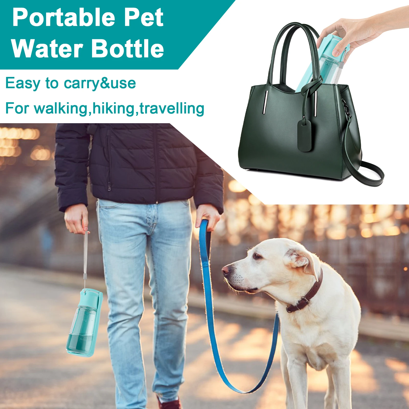 

Portable Dog Water Bottle Foldable Dog Water Bowl Dispenser Pet Water Bottles for Walking Hiking Travel Leak Proof Water bottle