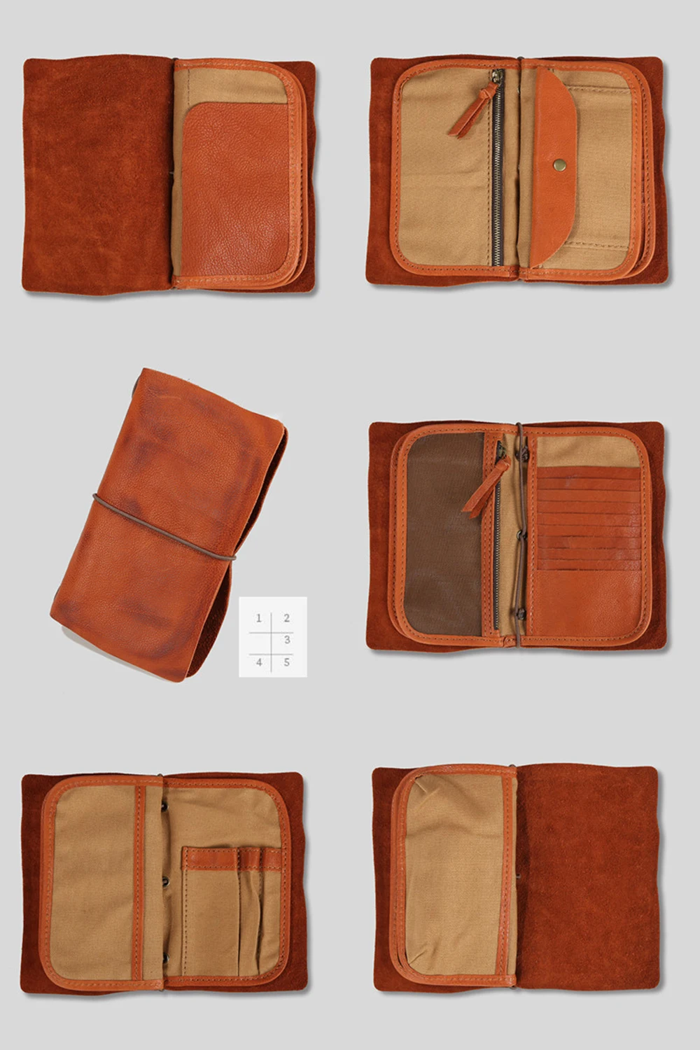 Мужской кошелек из натуральной кожи клатч Винтажный Длинный Органайзер ручной