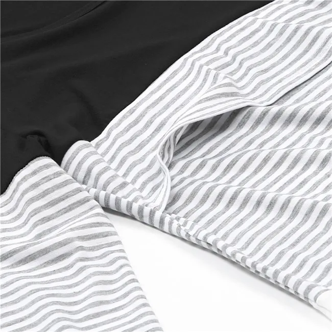 Топ для кормящих матерей рубашка грудного вскармливания полосатый стежок с