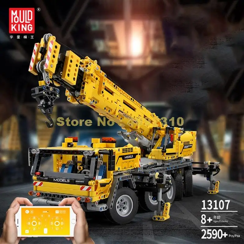 13107 2590pcs technic app управление мотором мобильный кран mk ii автомобиль строительные блоки 42009 Кирпичи Игрушка