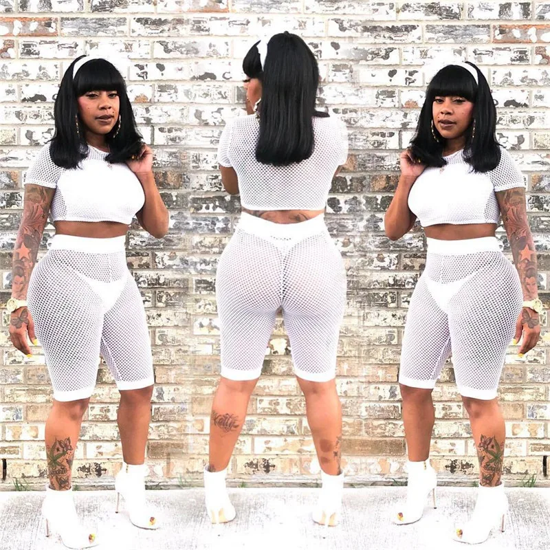 Женский сексуальный костюм из двух предметов короткий топ с коротким рукавом и