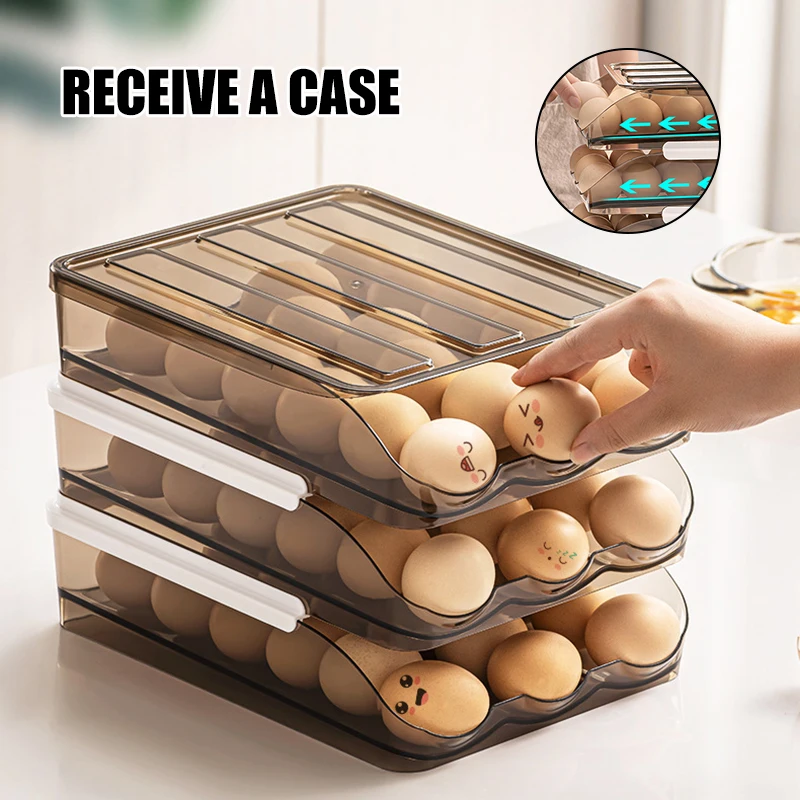 

Egg Storage Box Drawer Type Convenience Egg Storage Rack Organizer Display Holder Basket For Kitchen JS23