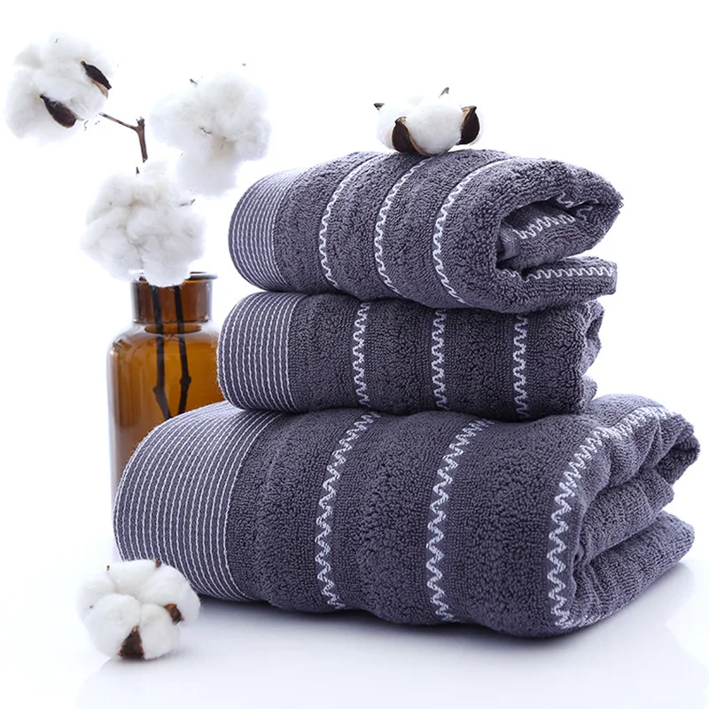 

Towel Set Bath And Face Towel 100% Cotton Solid Color Soft Textile Absorbent Adult Home Household Bathroom Hand Towels Washcloth