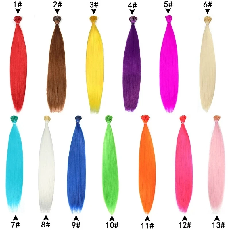 Искусственные радужные накладные волосы WIGSIN шиньон с перьями Длинные прямые