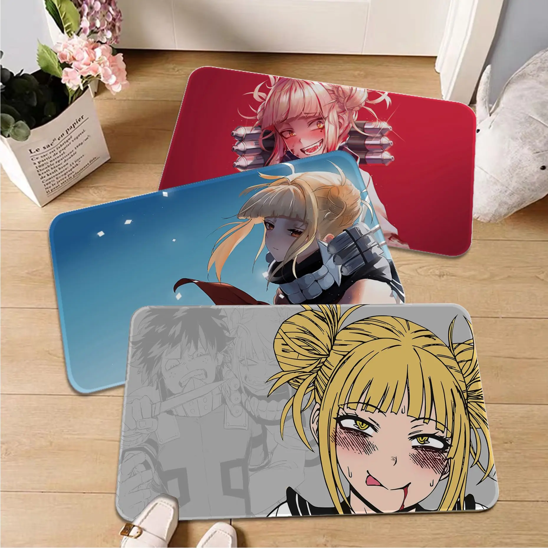 

My Hero Academia Toga Printed Flannel Floor Mat Bathroom Decor Carpet Non-Slip For Living Room Kitchen welcome Doormat