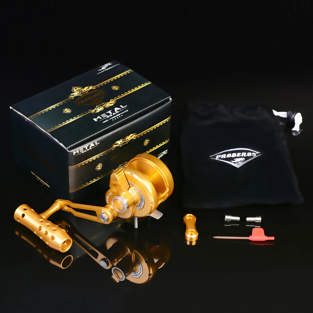 

PRO BEROS Aluminum CNC Machined Fishing Reel (Left-Hand) Max Drag Sea Boat 14kg Jigging Reel Trolling Reel
