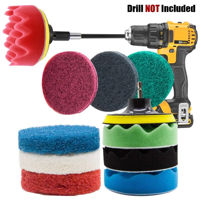 

4 Inch Round Sponge Pad Polishing and Waxing 12-piece Cleaning and Descaling Multifunctional Set