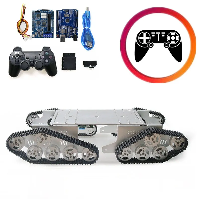 Металлическое шасси для танка DOIT T900 с Arduino 4 канальным двигателем постоянного
