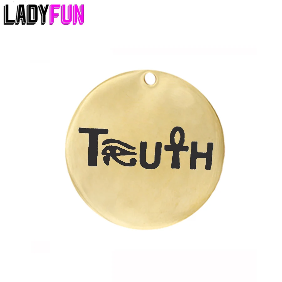 Очаровательыне нержавеющие истина Кулон Шарм лазерный гравированный логотип