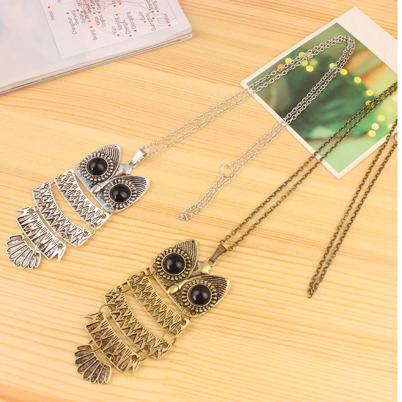 Top Sale Owl Fashion Jewelry Korean Style Retro Metal Necklace Long Sweater Chain Punk European and American | Украшения и