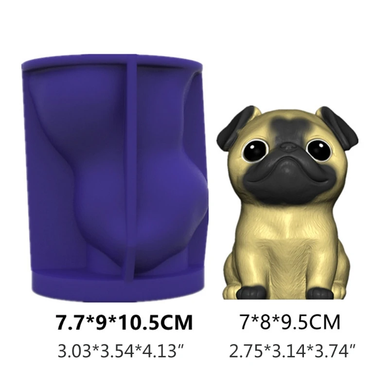 

Cute Little Pug Dog Home Decorations Epoxy Resin Mold Ornaments Silicone Mould