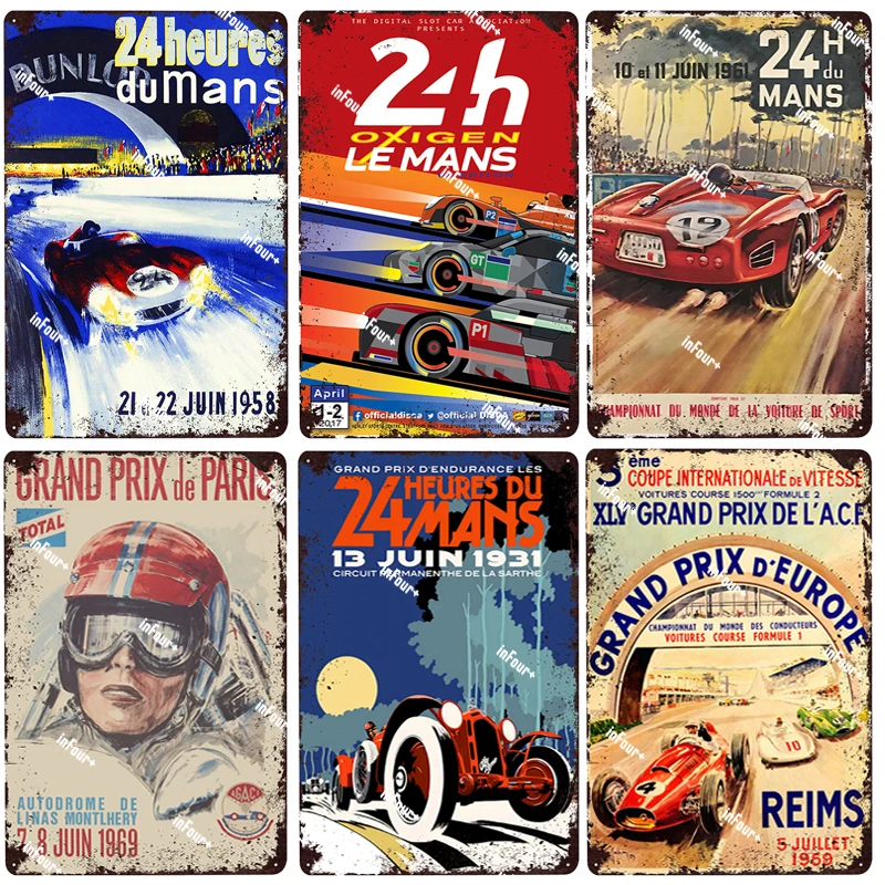Металлическая пластина Le Mans 24h металлическая винтажный декор для паба