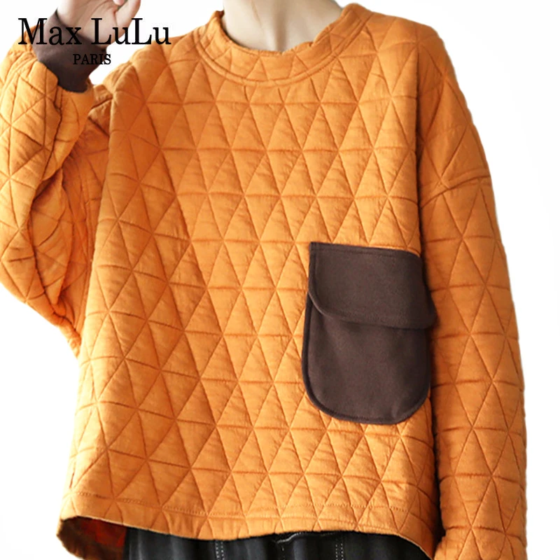 

Женская толстовка с капюшоном Max LuLu, оранжевая Повседневная Свободная Толстовка с круглым вырезом и длинным рукавом, с карманами, в стиле Ха...