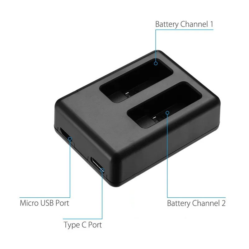 Зарядное устройство для камеры GoPro Hero 5 Аксессуары 2 AHDBT-501 USB батарея двойной порт