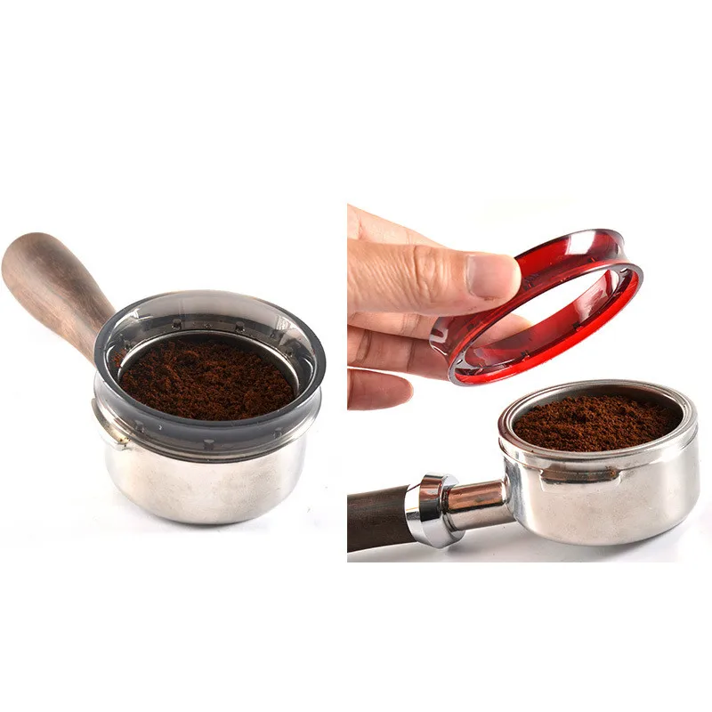 

Аксессуары для кофе 58 мм кольцо против Нахлыста для кофемолки, капюшон для порошка, диспенсер для порошка, полуавтоматическая ручка