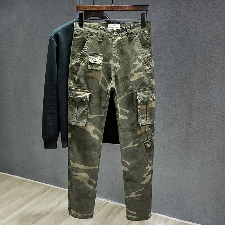 Брюки-карго мужские хлопковые тактический комбинезон в стиле милитари