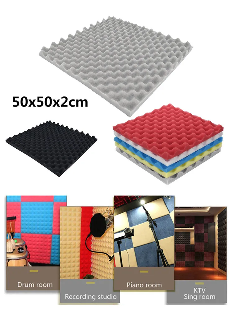 DIY Wall Sticker Sealing Strips Acoustic Foam Panel Sound Stop Absorption Sponge Studio KTV Soundproof Hot Sale Home Decor 50x50x2cm A40 | Дом и