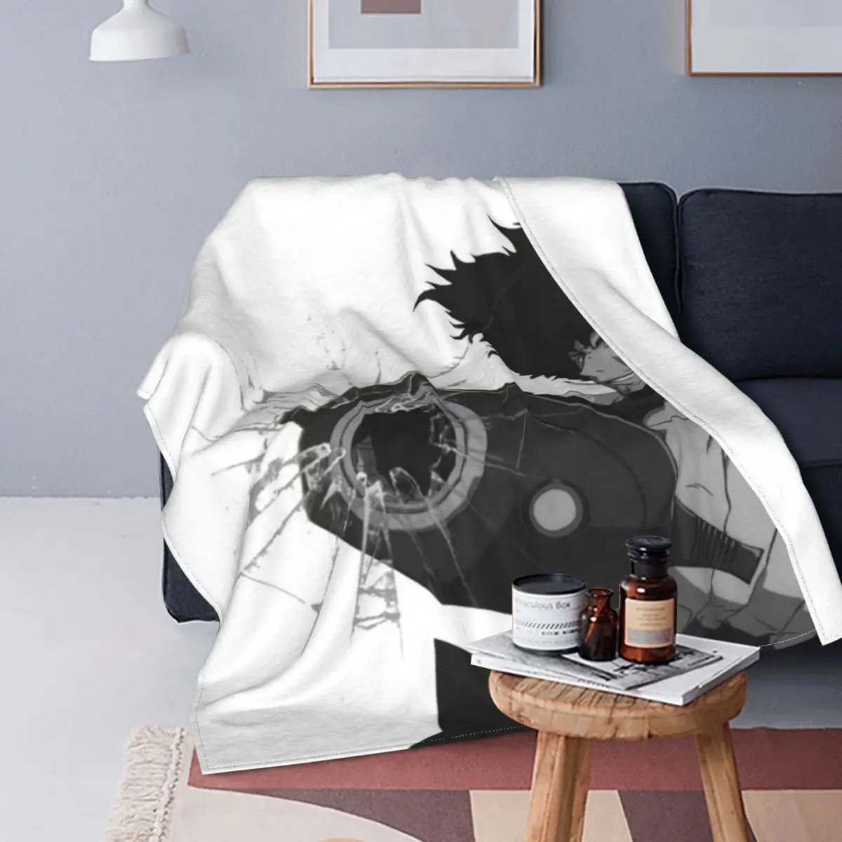 

Cool Spike Spiegel Crash Winter Coral fleece blanket Velvet Shaggy Fuzzy Quilt Home sofa Bedroom Bedding Throws adult Humor