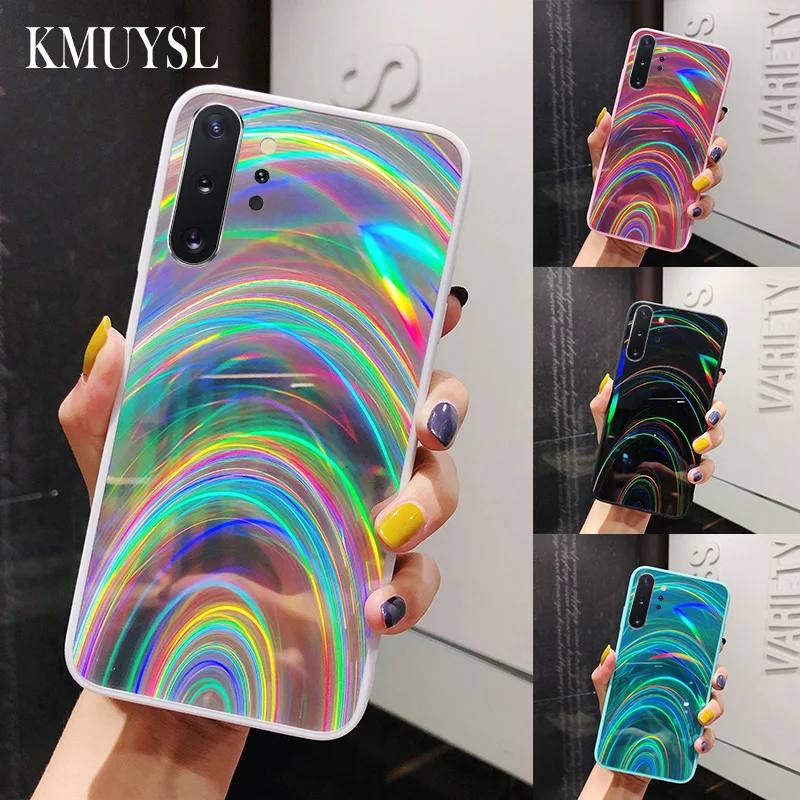 Радужный зеркальный чехол для samsung Galaxy S8 S9 S10e Note 8, 9, 10, J4 J6 плюс J8 A7 A70 A60 A50s A40 A30s A20s A10s блестящая Обложка