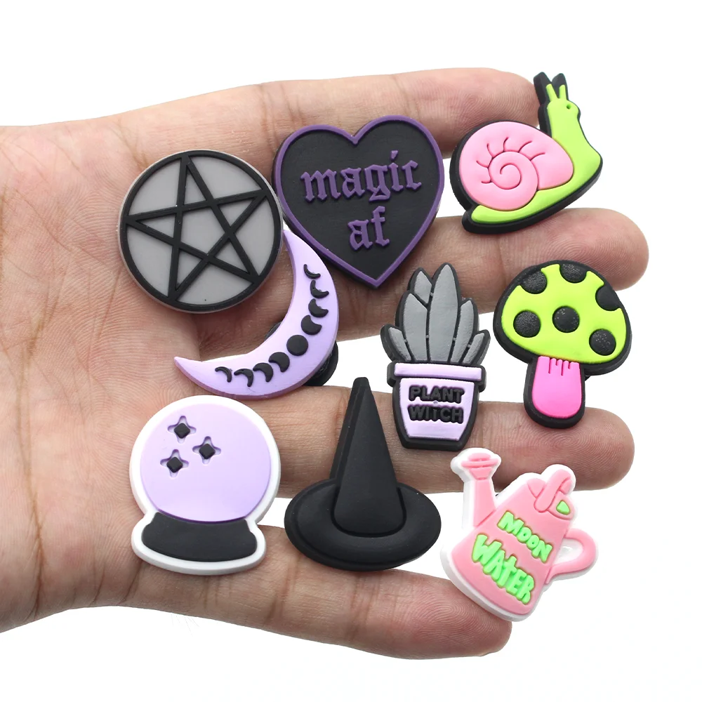 Лидер продаж 1 шт. подвески для обуви из ПВХ серии Witch украшения в виде Луны и