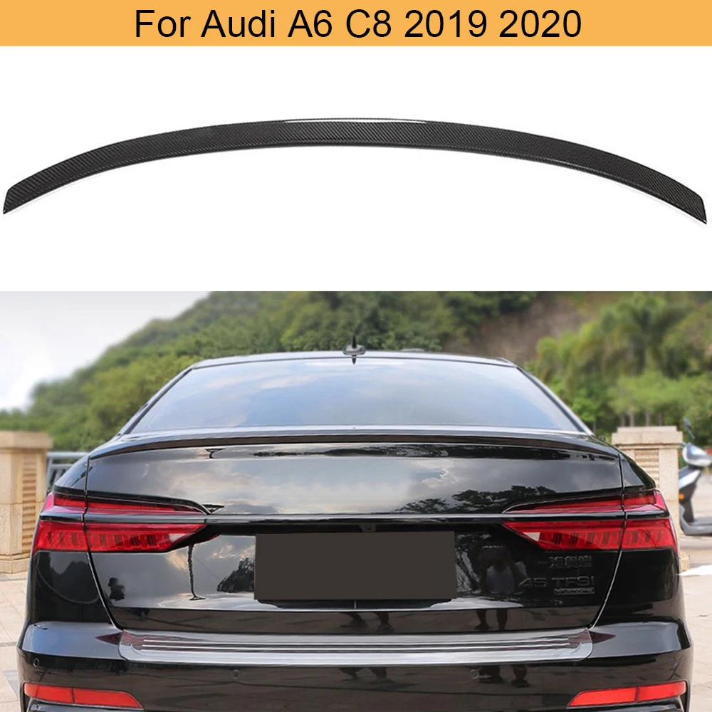 

Car Rear Trunk Spoiler Wing for Audi A6 C8 2019 2020 Rear Trunk Boot Lip Wing Spoiler Carbon Fiber 3 Styles