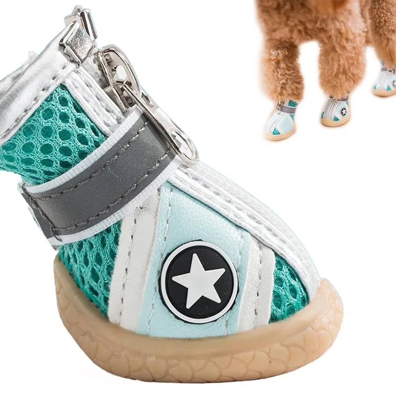 Защитная Уличная обувь для собак дышащая сетчатая нескользящая резиновая