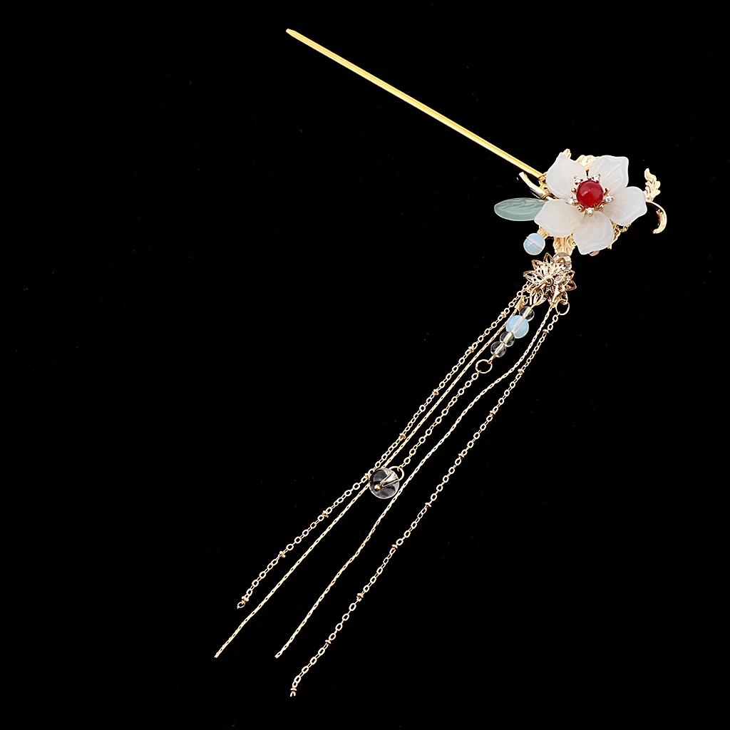 Заколка для волос в виде античных цветов с кисточками на цепочке свадьбы невесты