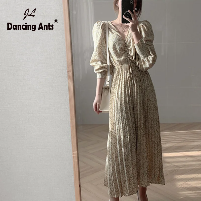 Женское облегающее платье с V образным вырезом длинным рукавом и высокой