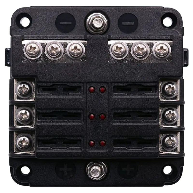 

1 In 6 Out Auto Fuse Box Waterproof Blade Fuse Block Box for Car Suv Bus Ship 32V PC Terminal Block Car Style